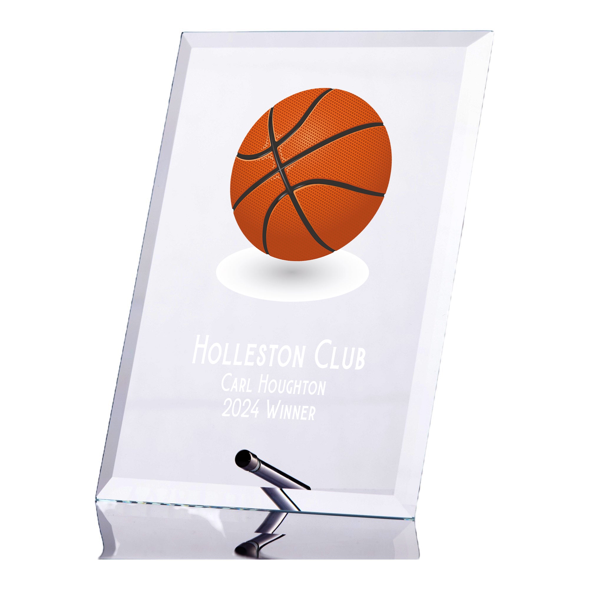 Personalised Basketball Trophy Plaque With Colour Print