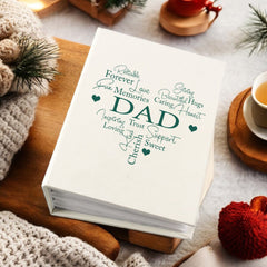 Dad Photo Album Gift With Word Heart For 100 x 6x4 Photos With Sleeves