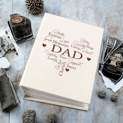 Dad Photo Album Gift With Word Heart For 100 x 6x4 Photos With Sleeves