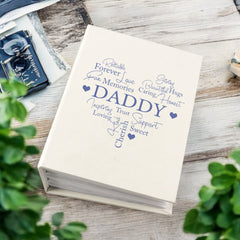 Daddy Photo Album Gift With Word Heart For 100 x 6x4 Photos With Sleeves