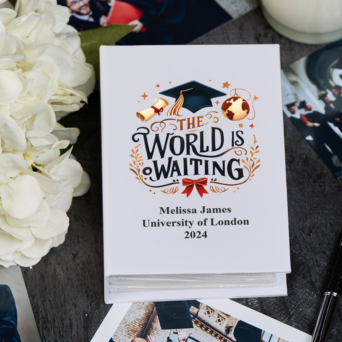 Personalised Graduation Photo Album 100 x 6x4 World Awaits