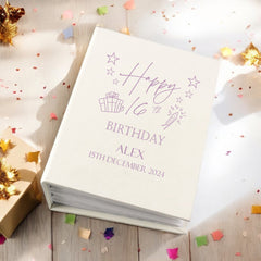 Personalised 16th Birthday Gift For Her Or Him With Present Design Photo Album With Sleeves 100 x 6x4 Capacity