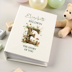 Personalised Baby Photo Album Woodland Animals 100 6x4 Photo Album with Sleeves