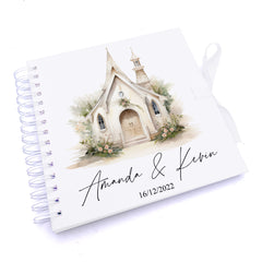 Personalised Wedding Scrapbook, Guest Book, Photo Album Wedding Couple With Chapel