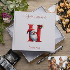 Personalised Christmas Photo Album Family Baby Memories Red Lettering