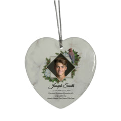 Large Hanging Ceramic Heart Christmas Memorial Decoration-Son