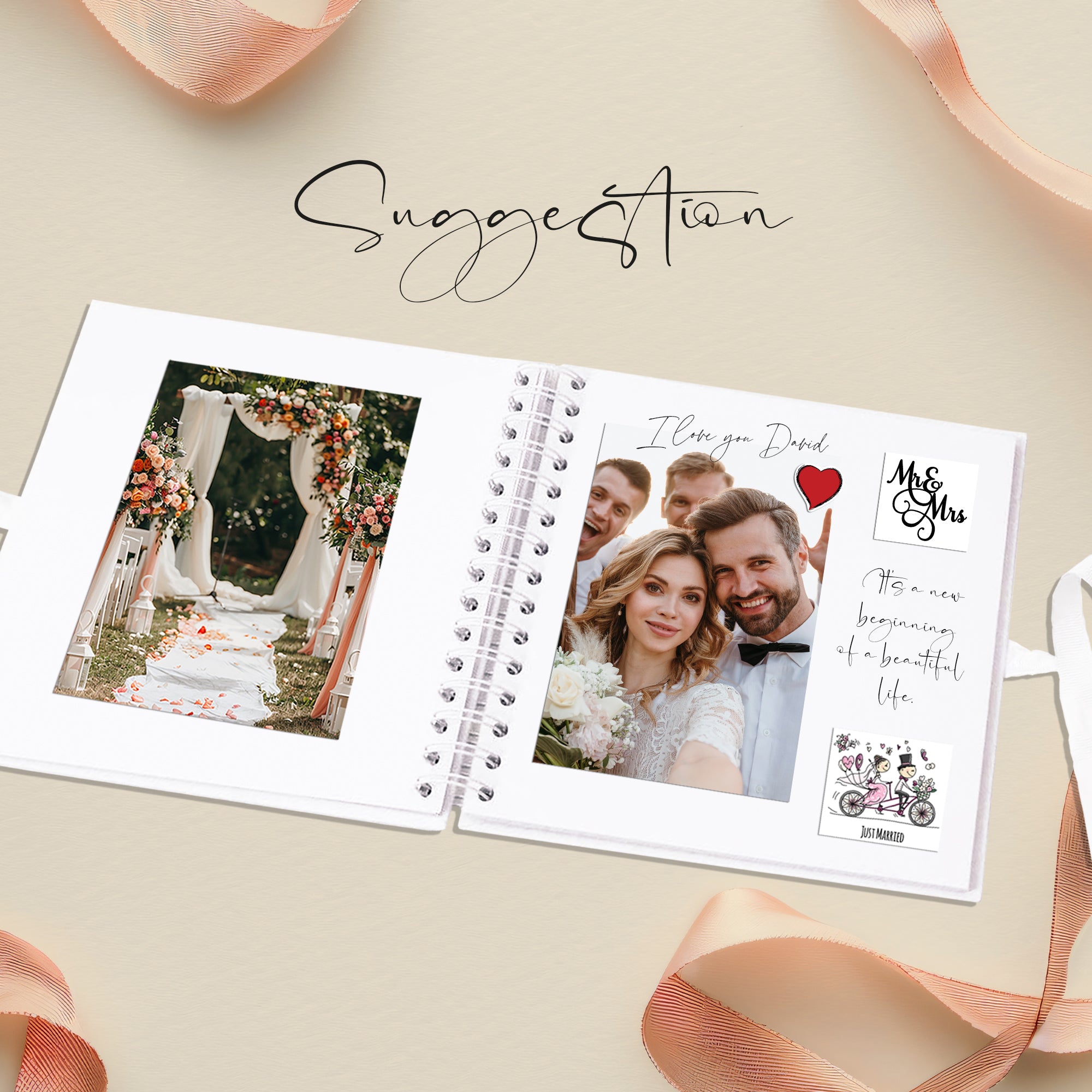 Love Story You and Me Keepsake Multiple Colour Scrapbook Photo Album Foil Print