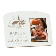 Personalised Baptism Photo Frame With Church Background