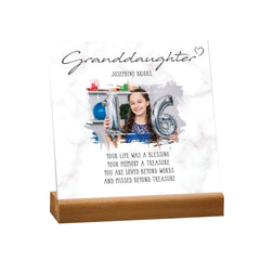 Personalised Sorry for Your Loss Granddaughter Memorial Remembrance Plaque