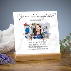 Personalised Sorry for Your Loss Granddaughter Memorial Remembrance Plaque