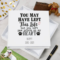 Personalised You Left Paw Prints On My Heart Photo Album