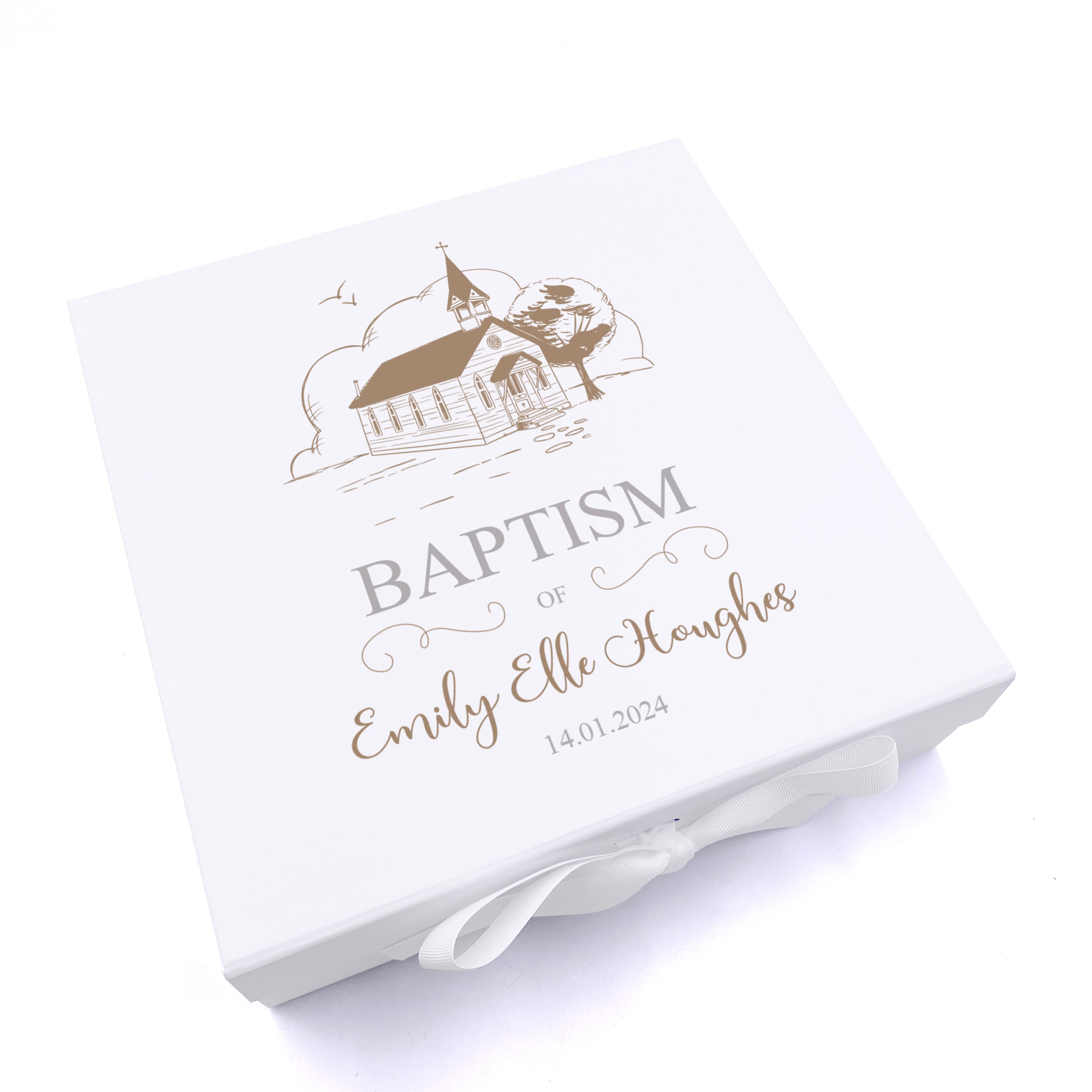 Personalised Baptism Church Keepsake Memory Box Gift