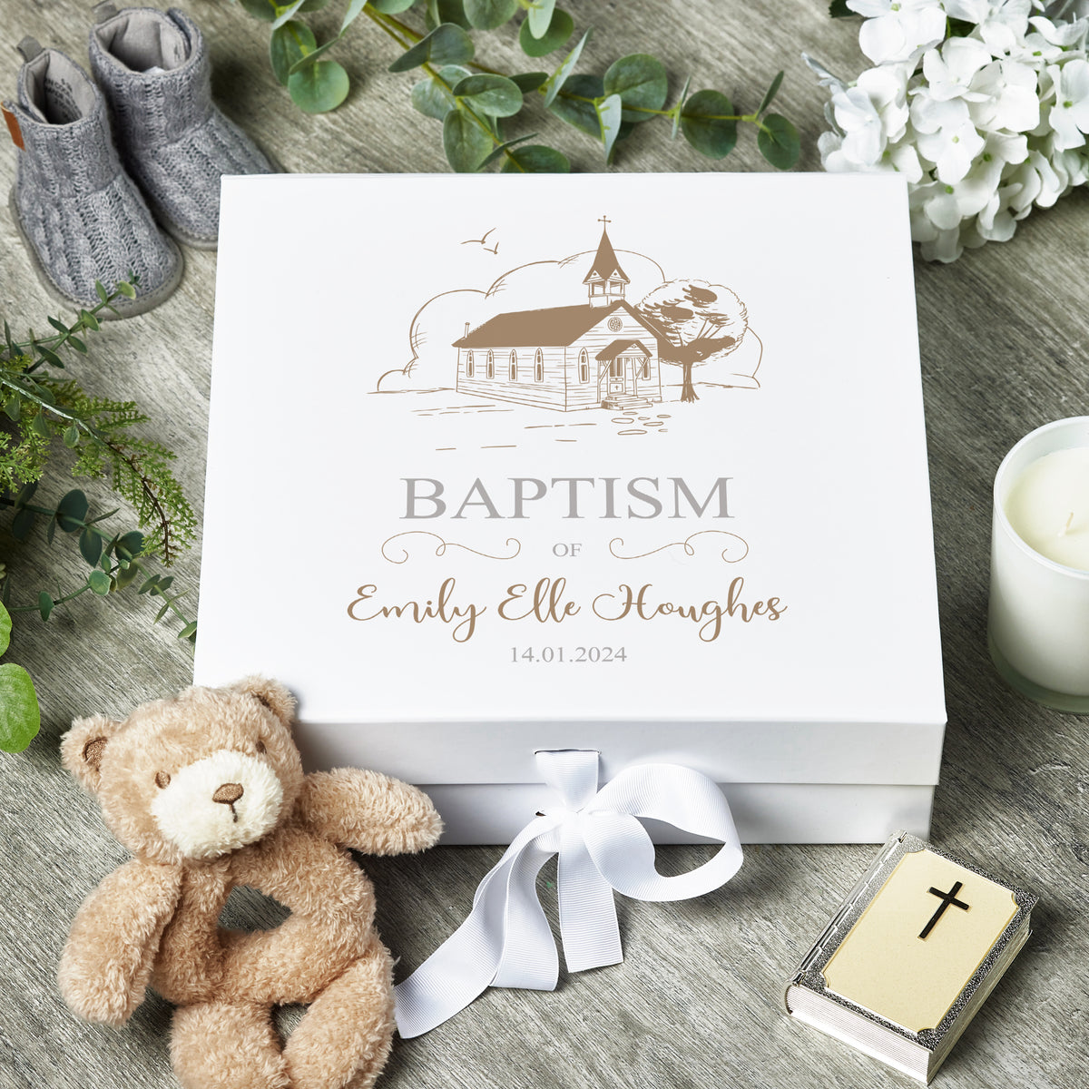 Personalised Baptism Church Keepsake Memory Box Gift