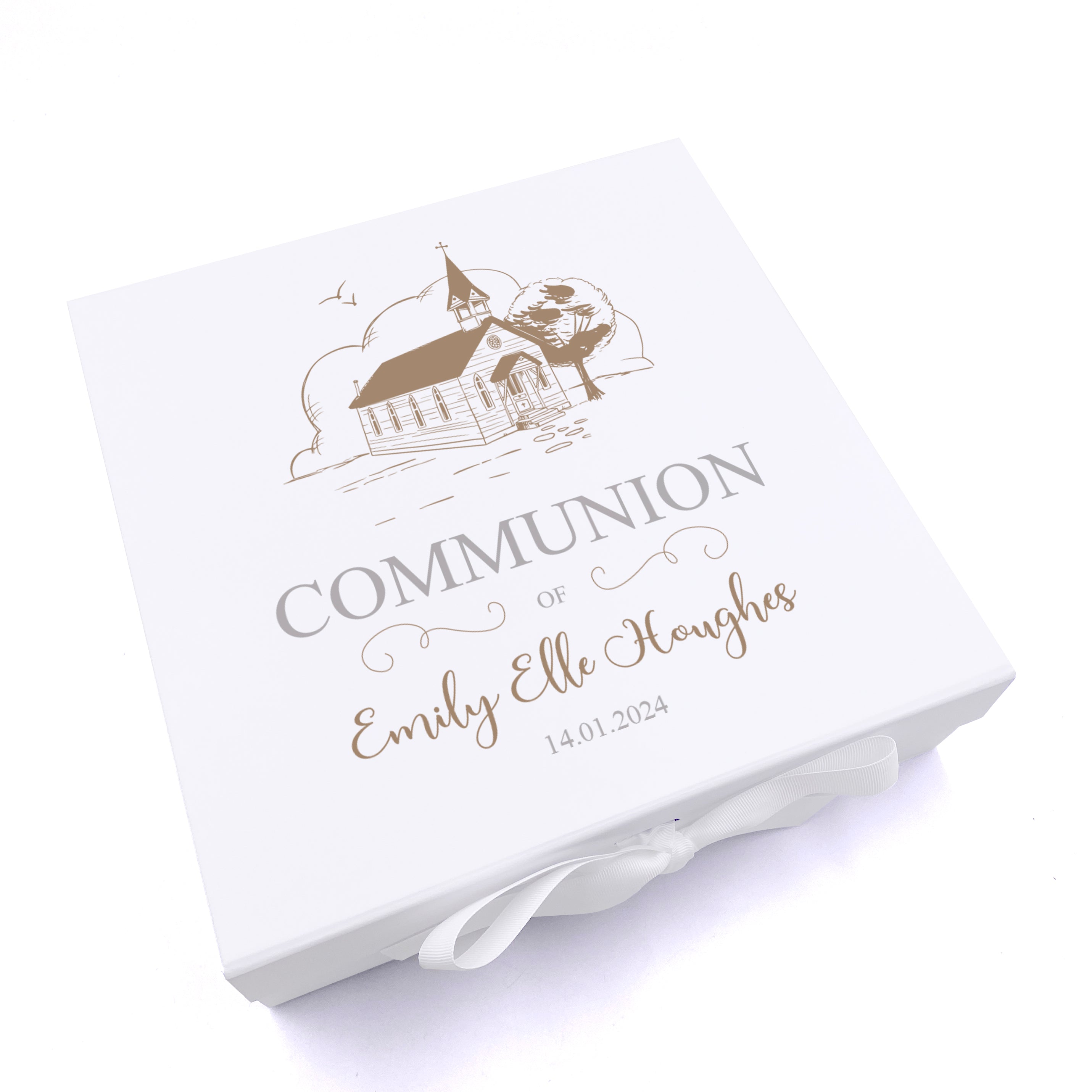 Personalised Communion Church Keepsake Memory Box Gift