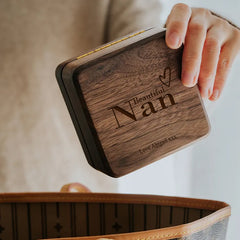 Personalised Nan Jewellery Box Gift Luxury Walnut Wood  Engraved