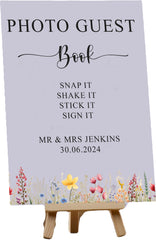 Personalised Wedding Photo Guestbook Sign, Customised Couple Names And Date