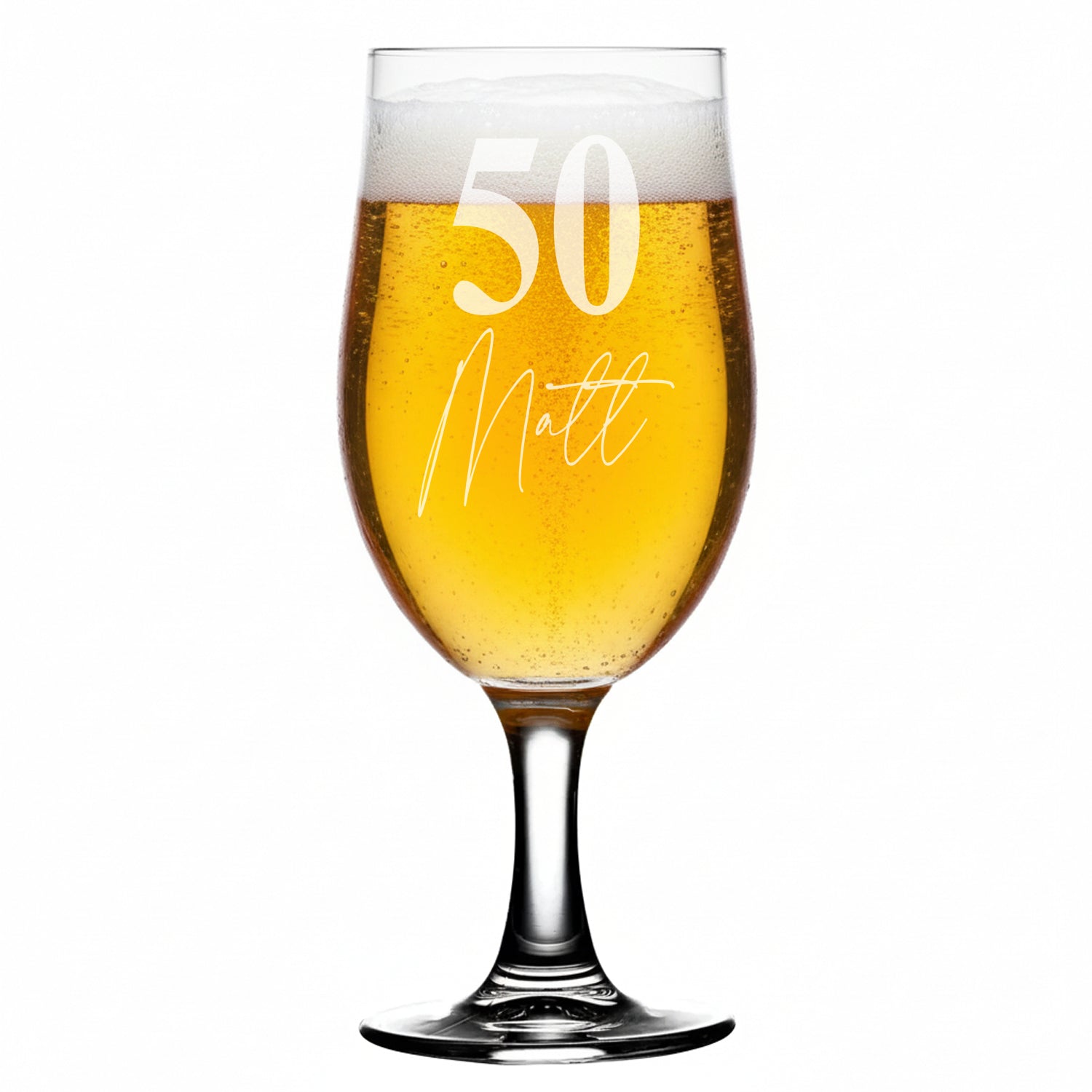 Personalised Birthday Craft Beer Glass Gift for Him 18th, 21st, 30th, 40th, 50th, 60th, 70th, 80th