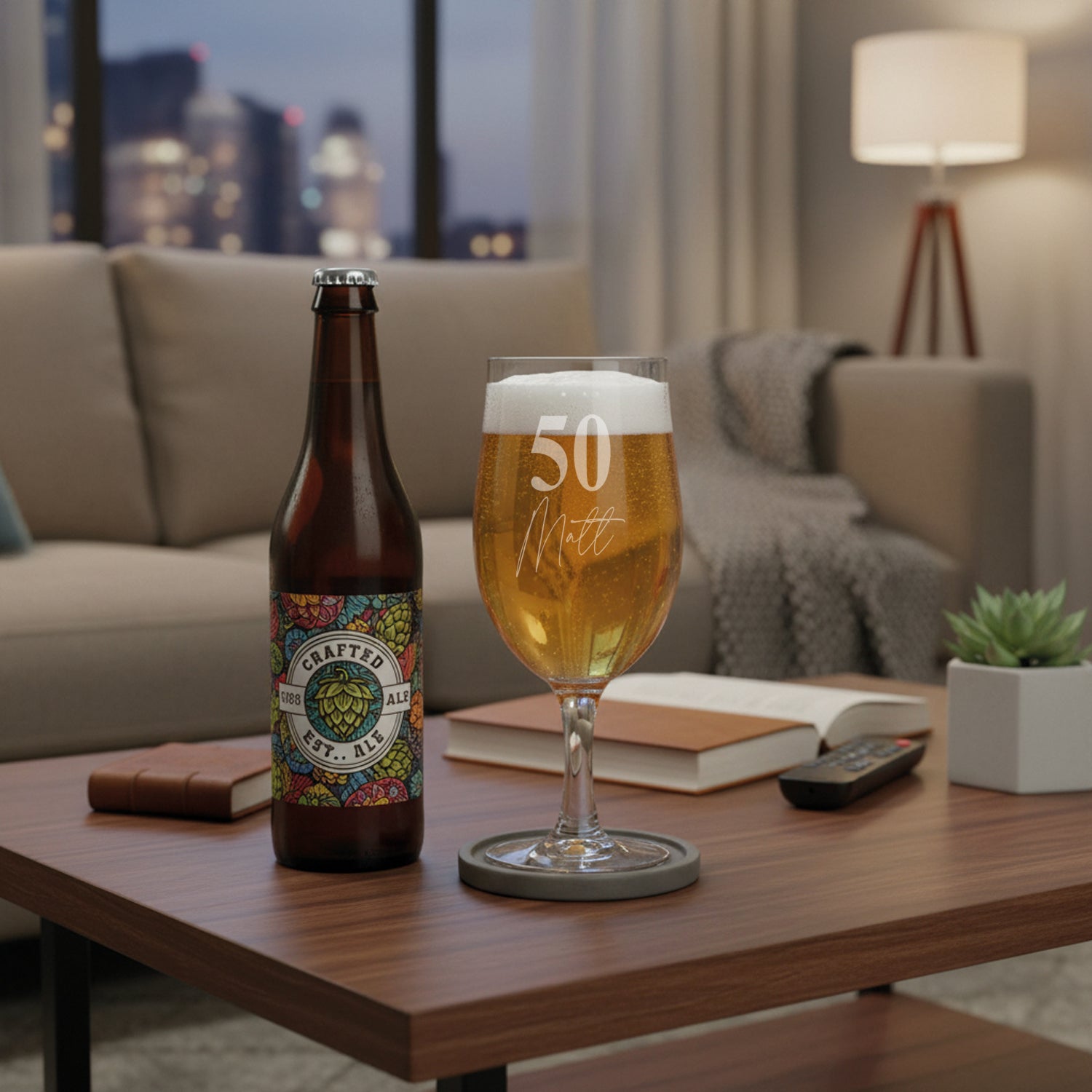 Personalised Birthday Craft Beer Glass Gift for Him 18th, 21st, 30th, 40th, 50th, 60th, 70th, 80th