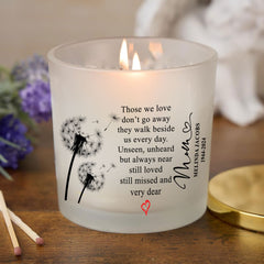 Personalised Condolence Sympathy gift Remembrance Candle Mum