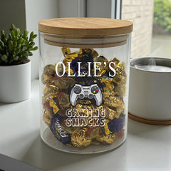 Personalised Gaming Snacks Jar - Add a name and Message Gift For All Occasions