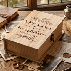 Personalised Memories & Keepsakes Engraved Storage Box Wooden Keepsake Box | Reusable Storage Box |Memorial Keepsake Box | Any Occasion Memory Box