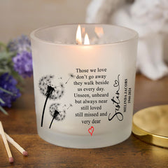 Personalised Condolence Sympathy gift Remembrance Candle Sister