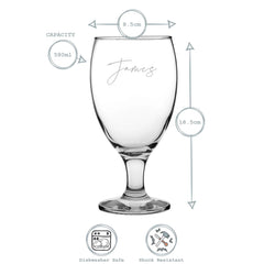 Personalised Name Script Font Birthday Craft Beer Cider Ale Glass Gift for Him 1 Pint