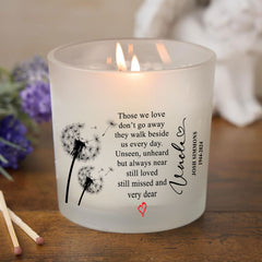 Personalised Condolence Sympathy gift Remembrance Candle Uncle