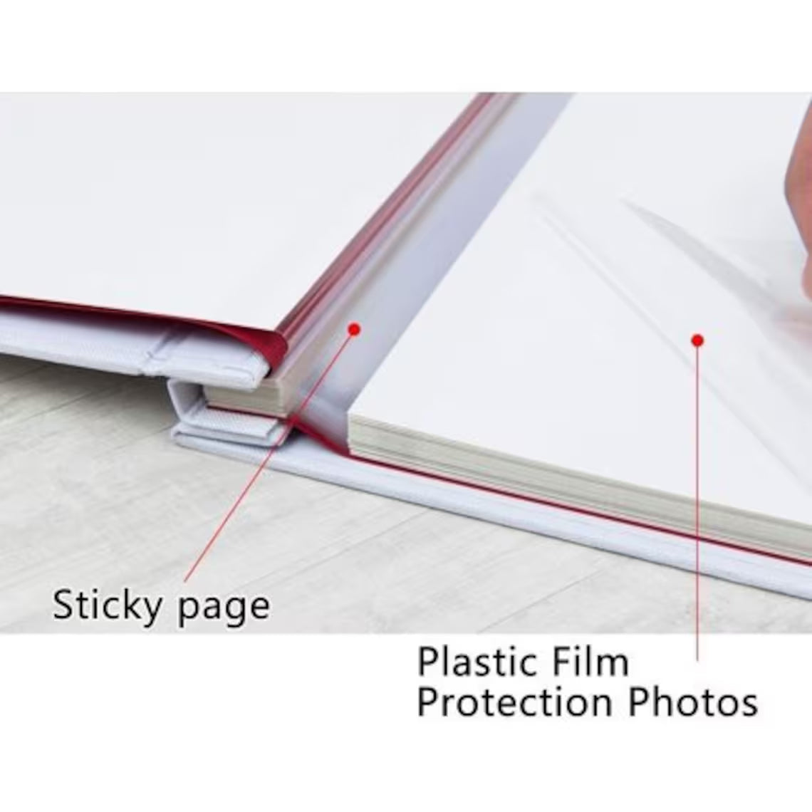 Personalised Any Name Photo Album Large Linen Cover Self Adhesive Pages With Wildflowers