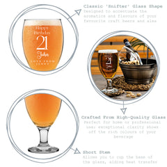 Personalised Any Age Birthday Gift Craft Beer Cider Ale Glass For Him 1 Pint 18th 21st 30th 40th 50th 60th
