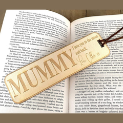 Personalised Mummy Gift Wooden Bookmark with Sentiment Personalised Bookmark ukgiftstoreonline