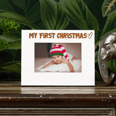 White Engraved My First Christmas Picture Photo Frame Heart Gift Landscape