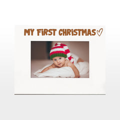 White Engraved My First Christmas Picture Photo Frame Heart Gift Landscape