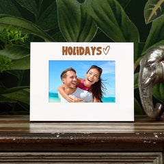White Engraved Holidays Picture Photo Frame Heart Gift Landscape