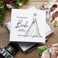 Elegant Wedding Day Photo Album for Bride, White Box, 50 Photos 6" x 4" Pack of 5 Wholesale Trade