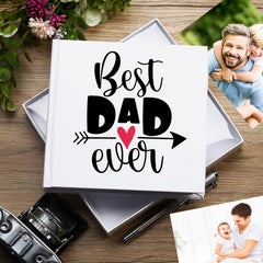 Best Dad Hardcover White Photo Album 50 6"x4" Photos Gift Boxed, Fathers Day Gift