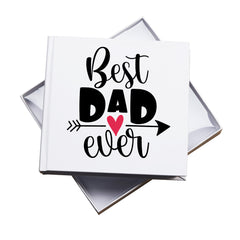 Best Dad Hardcover White Photo Album 50 6"x4" Photos Gift Boxed, Fathers Day Gift