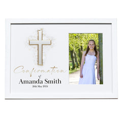 Personalised Confirmation Photo Frame With Silver Cross