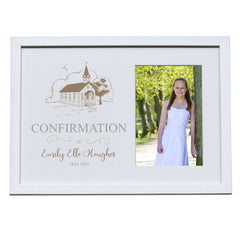 Personalised Confirmation Photo Frame With Church Background