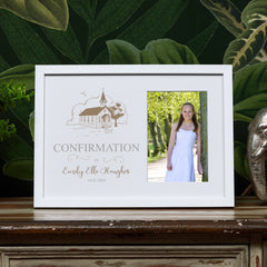 Personalised Confirmation Photo Frame With Church Background