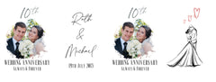 Personalised 10th Anniversary Photo Candle Lantern Gift For Couple