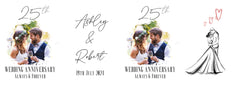 Personalised 25th Anniversary Photo Candle Lantern Gift For Couple