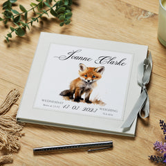 Personalised Baby's First Year Memory Book With Woodland Fox Design