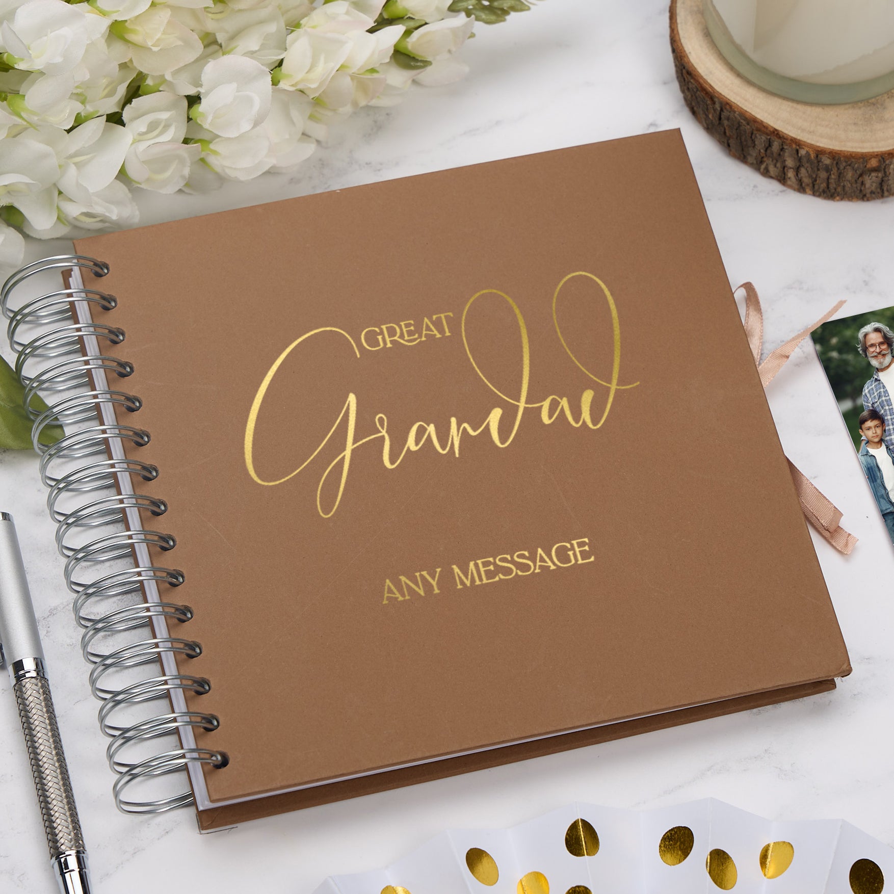 Personalised Great Grandad Scrapbook Photo Album With Sentiment Multiple Colours Memory Book