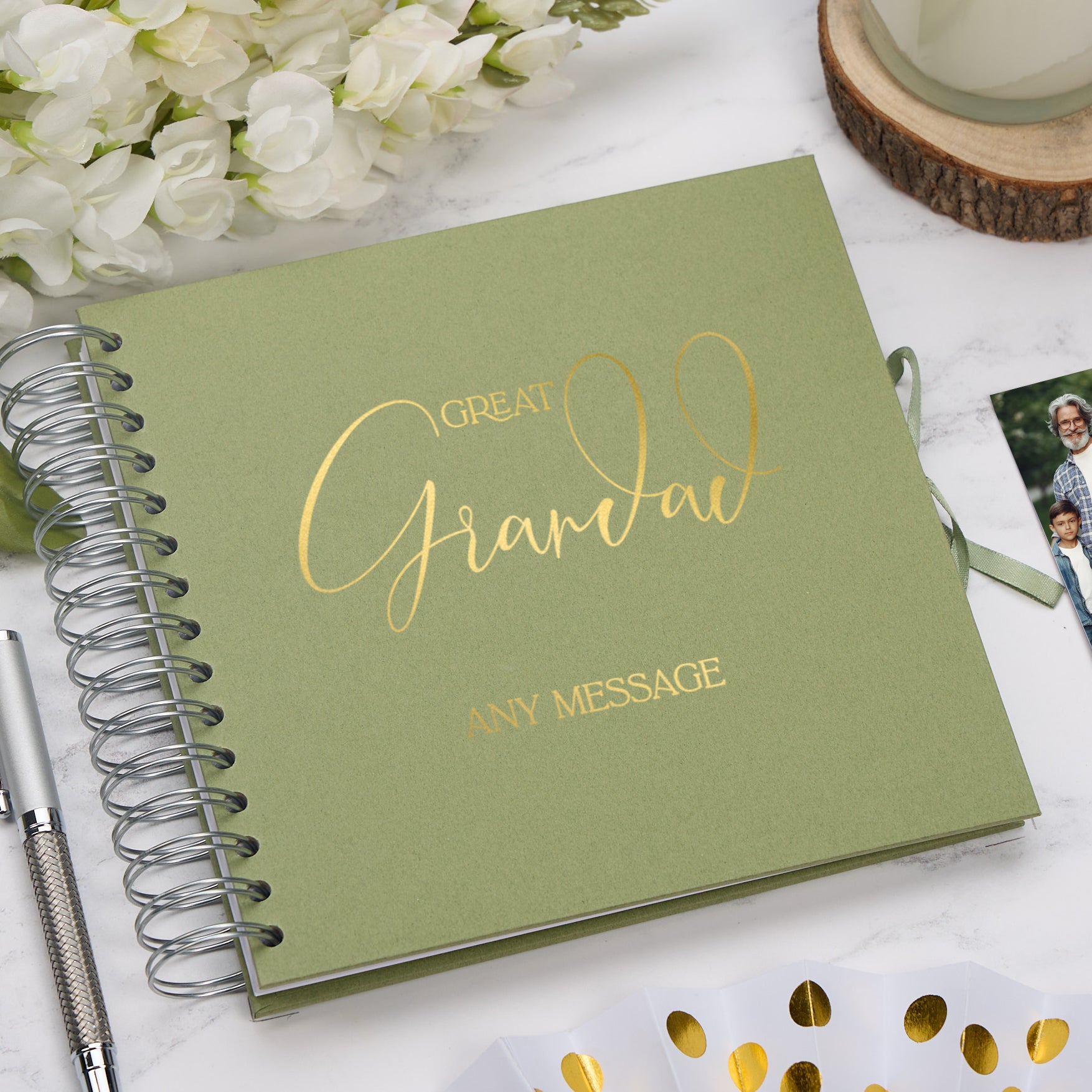 Personalised Great Grandad Scrapbook Photo Album With Sentiment Multiple Colours Memory Book