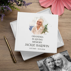 Personalised Grandma In Loving Memory White Album With Photo For 50 x 6x4 Photos