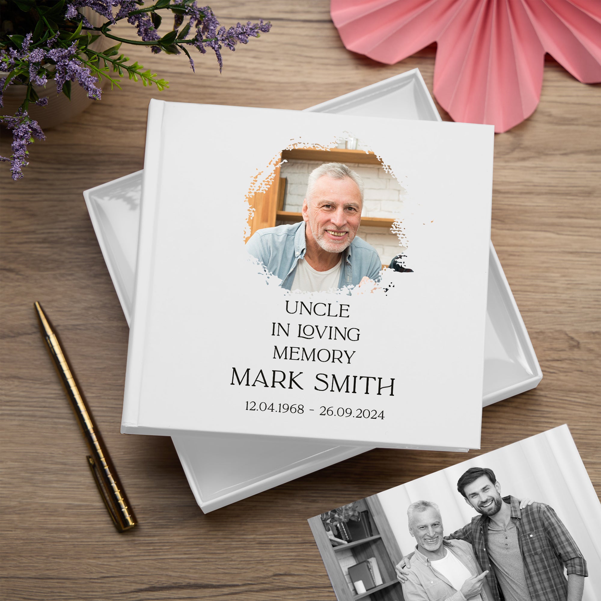 Personalised Uncle In Loving Memory White Album With Photo For 50 x 6x ...