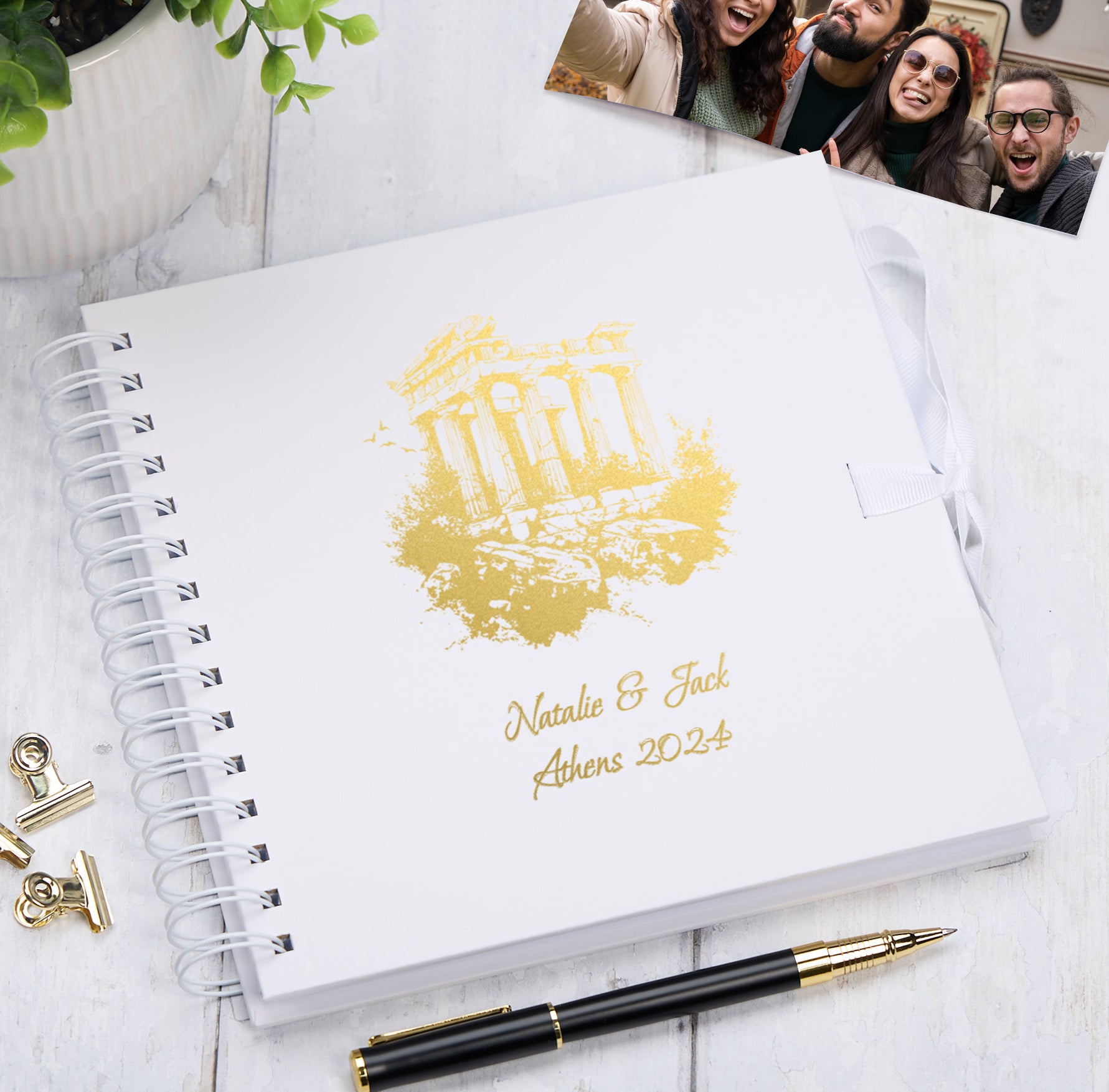 Personalised Athens Keepsake Multiple Colour Scrapbook Photo Album Foil Print