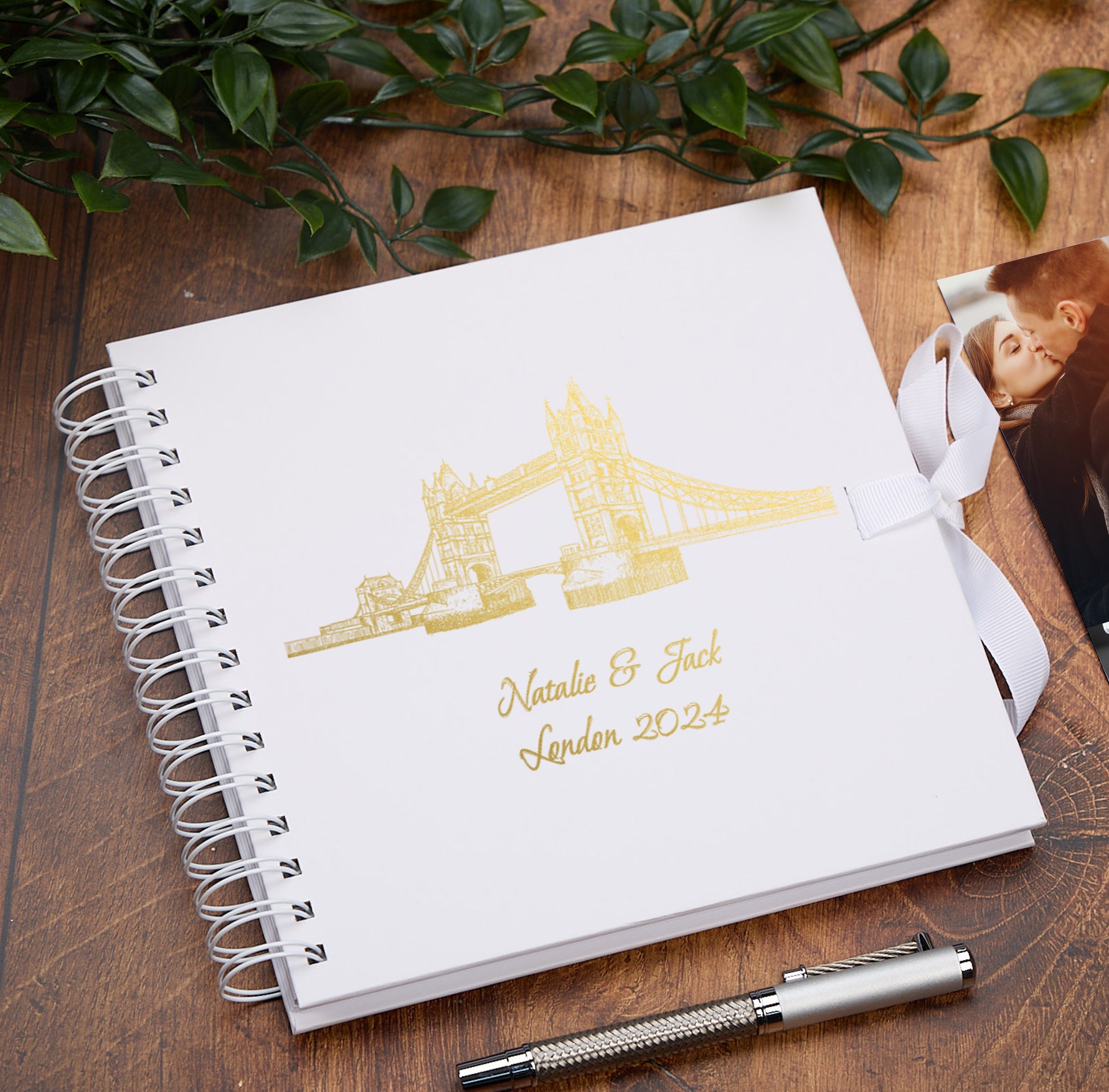 Personalised London Keepsake Multiple Colour Scrapbook Photo Album Foil Print