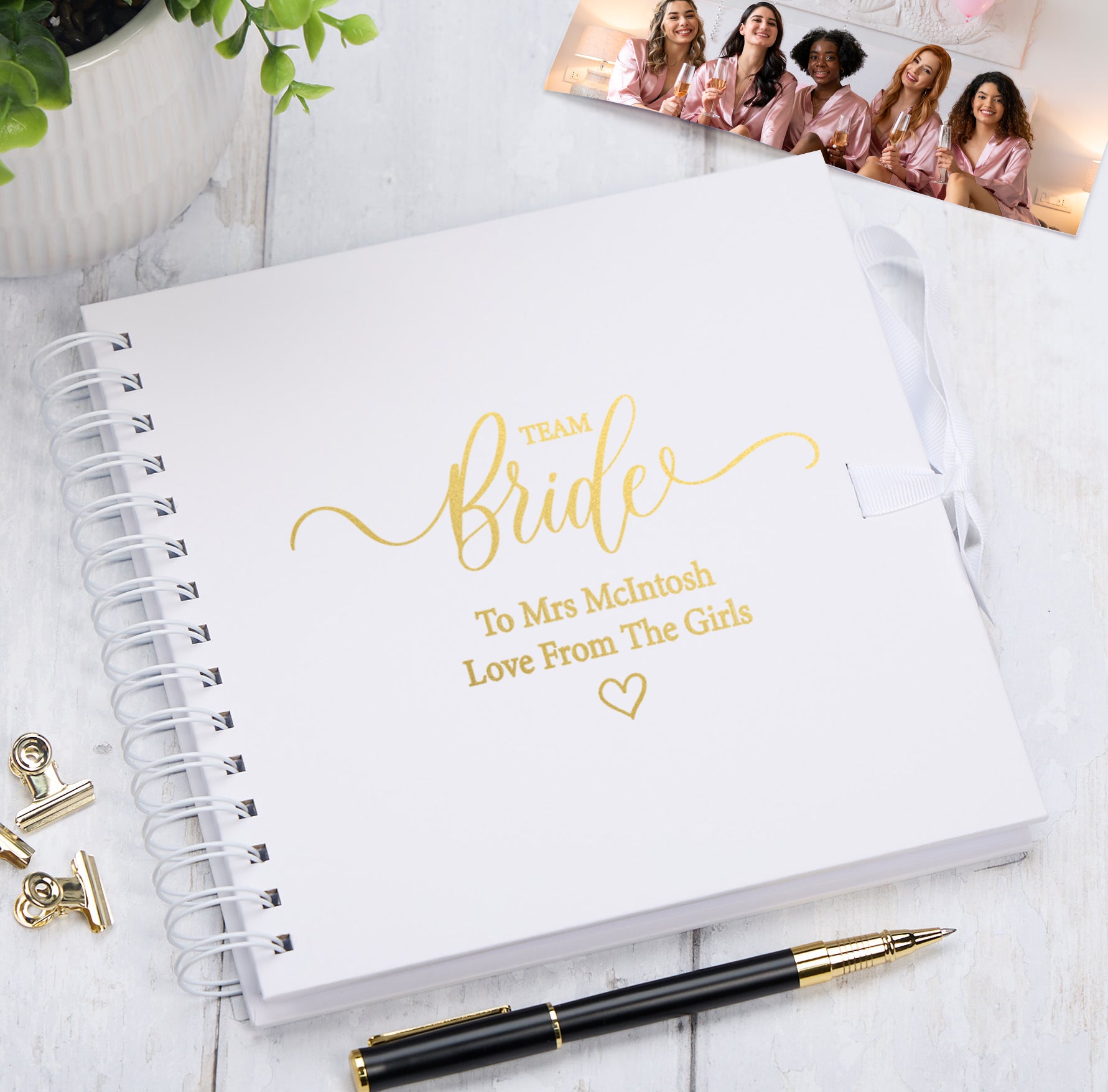 Personalised Team Bride Multiple Colour Guest Book Scrapbook or Photo Album